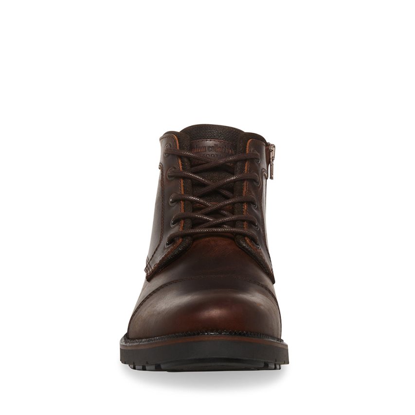 Botines Steve Madden Lanier Cuero Hombre Marrones Oscuro | ES AF2416